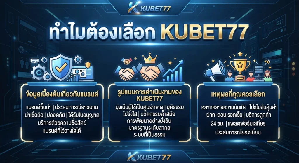 ทำไมต้องเลือก KUBET77